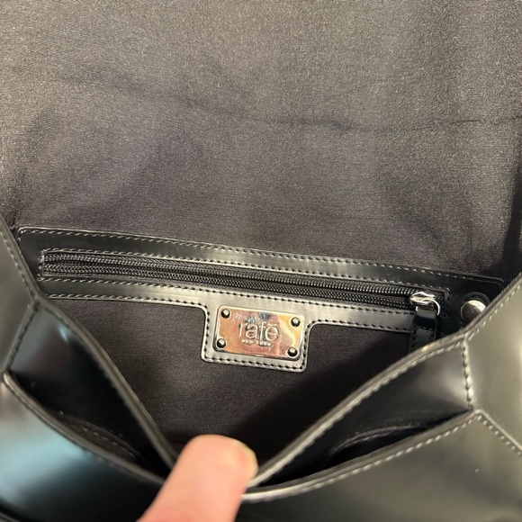 Rafe Studded Rivet Large Smooth Leather Clutch Handbag Pouch Envelope Embellish - Picture 9 of 10